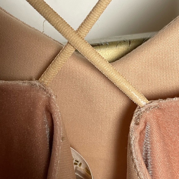 Light Pink Velvet Mini Dress by Meshki - Picture 4 of 5